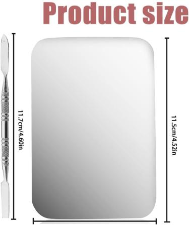 Stainless Steel Cosmetic Plate Stainless Steel Makeup Palettes Mixing Palette for Makeup Professional Spatula Cosmetic Tool Rectangle Shape Foundation Mixing Plate Makeup Mixing Palette with Spatula - Buy Online on GoSupps.com