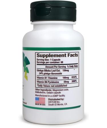 USTCM Ginkgo Biloba - Support Healthy Metabolism 60 Capsules - Buy Online on GoSupps.com