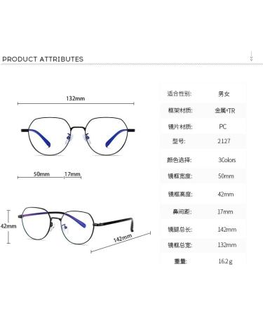 SERONI Blue Light Blocking Glasses for Men & Women | Anti-UV Round Metal Frame | 50mm for Computer & Reading - Buy Online on GoSupps.com
