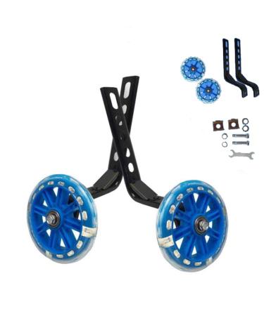 KRESSF Training Wheels Flash Mute Wheel Bicycle stabiliser Mounted Kit Compatible for Kids Boy Girls Bikes of 12 14 16 18 20 Inch blue