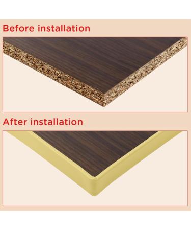 Flintronic 3m*12mm U-Shape Flexible Furniture Edge Banding - Baby Safety Edge Protector | Self Adhesive TPE Wood Edging Tape | DIY Furniture Edge Trim - Beige - Buy Online on GoSupps.com