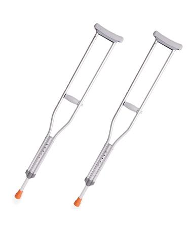 LINYUES A Pair Aluminum Underarm Crutches for Walking Push-Button Adjustment Armpit Crutches Ergonomic Medical Axillary Crutches for Men Women Large