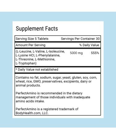 Advanced Bionutritionals PerfectAmino Formula - Vegan Amino Supplements for Muscle Growth & Energy - 150 Tablets - Made in USA - Buy Online on GoSupps.com
