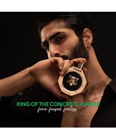 BellaVita Luxury TIGER Perfume for Men (3.38 Fl.oz) | Amber OUD Patchouli Bergamot Lavender & Agarwood | Premium Lasting Men's Fragrances | Eau de Parfum gift for Men | Woody & Smooth Mens Purfume - Buy Online on GoSupps.com