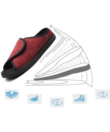 Men's Lightweight Anti-Slip Diabetic Slippers - Adjustable & Breathable Grey Shoes with Arch Support - Size 7.5 - Buy Online on GoSupps.com