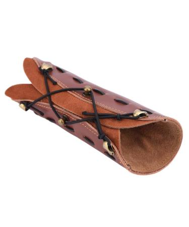 VGEBY Archery Arm Guard, Archery Longbow Arrow Leather Arm Guard Forearm Protection Safe Shooting Hunting Protecting Gear Strap Armband
