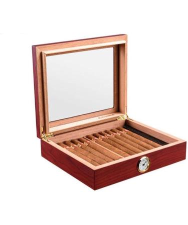 Cigar Boxs Humidors Handcrafted Cecigar Desktop Humidor with Embedded Leather Cigar Case Cigar Box Moisturizifragrant Cetransparent Sunroof Built-in Humidifier About 35 Sticks - Buy Online on GoSupps.com
