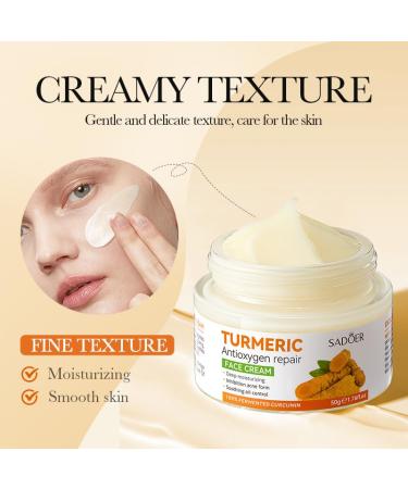 Buy Turmeric Face Cream - Anti-Aging Hydrating Cream with Vitamin C for All Skin Types | Natural Firming & Tightening Repair - Buy Online on GoSupps.com