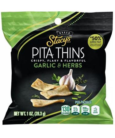 Stacy's Pita Thins Garlic & Herbs Chips (1 oz. 27 ct.) by Bussin Boxes - Healthy Snack Option - Buy Online on GoSupps.com