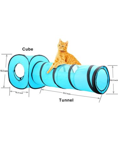 Pawise Cat Tunnel and Cube Pop Up Playset - Collapsible Indoor Outdoor Kitten Toys - Buy Online on GoSupps.com