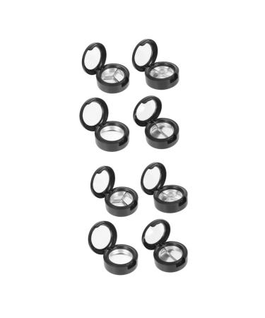 BIUDECO 8 Pcs Eye Shadow Box Cosmetic Cases for Traveling Makeup Blush Makeup Eyeshadow Black Plastic
