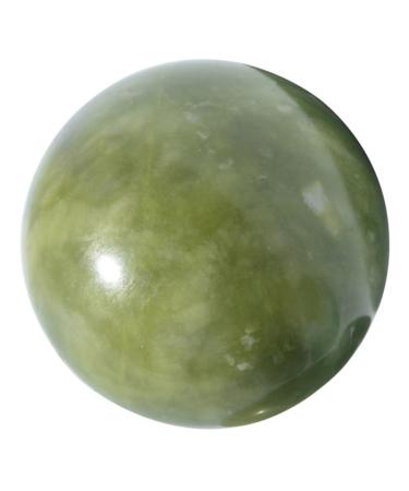 Lurrose handball massage the hand trainer marble roller marble-green baoding balls physical equipment chakra crystal balls handle thickness jade stressbeau fitness grip ball