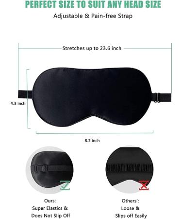 SINT Silk Sleep Mask - Adjustable Eye-Cover Eyeshade for Better Sleep - Black - Buy Online on GoSupps.com