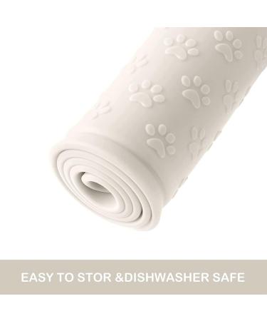 Umtiti Waterproof Non-Slip Dog Bowl Pad for Cats & Dogs - 60x40cm Cream - Dishwasher-Safe Silicone Mat - Buy Online on GoSupps.com