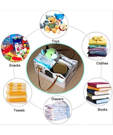 Baby Diaper Caddy Organizer  Nursery Storage Bin Car for Diapers and Baby Wipes  Changing Table Diaper Caddy  Portable Baby Essentials Basket Holder Tote Bag for Girl Boy (large Beige) - Buy Online on GoSupps.com
