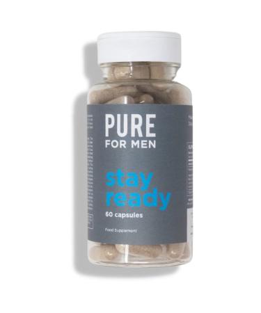Pure for Men Original Cleanliness Stay Ready fibre Supplement 60 Vegan Capsules Helps Promote Digestive Regularity Psyllium Husk Aloe Vera Chia Seeds Flaxseeds Proprietary Formula 60 Count (Pack of 1)