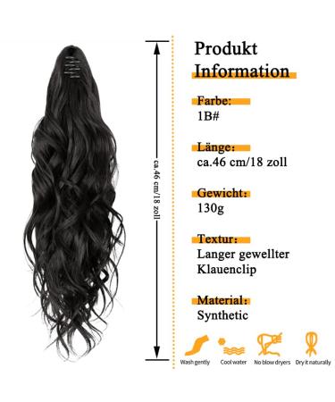 Juziviiee Long Ponytail Extensions - Clip-In Natural Synthetic Hair Extensions for Women | 45cm Black Afro Braid Ponytail - Buy Online on GoSupps.com