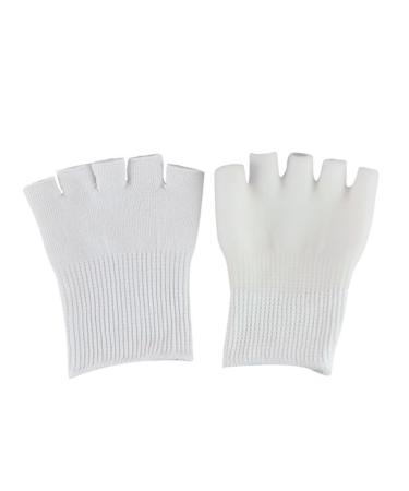 Beavorty 1 Pair Gel Toe Protector Foot spa Sock Toe moisturizing Sock Bunion Straightener Toe spacers Toe Spreader Heel Sleeves for Cracked Heels Open Toe Socks Five Toes White