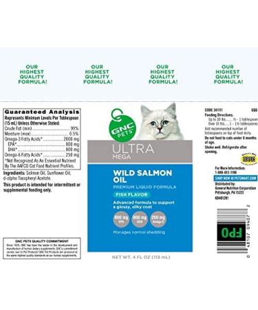 GNC Pets Ultra Mega Cat Supplements - Salmon Oil Soft Chews for Cat Health - 4 Ounces - Buy Online on GoSupps.com