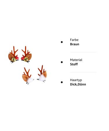 Reindeer Antlers Hair Clip - Christmas Hair Accessories for Girls & Women | Brown - Buy Online on GoSupps.com