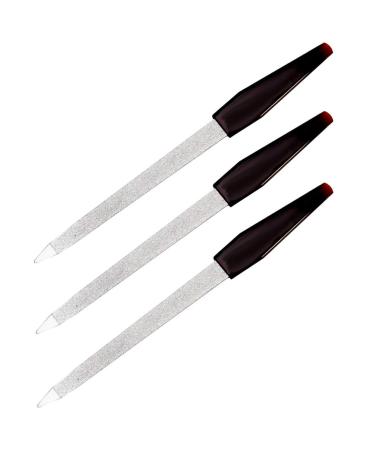 Pinkee's (3 Pack) 5 inch Stainless Steel Sapphire Nail File for Fingernails Toenails Scraping Strengthening Finger Manicure File