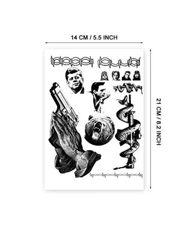 Playboy Bunny Tattoos 2-Sheet Set for Halloween Costume - Fake Gun, Bull Head, Snake Designs - Face, Neck, Hands, Arm Stickers - Buy Online on GoSupps.com