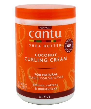 Cantu Natural Hair Coconut Curling Cream 25 Ounce (Pack of 2)
