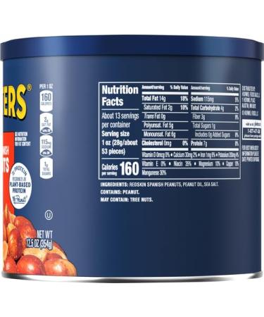 PLANTERS Redskin Roasted Salted Peanuts - Spanish - 12.5 Oz. - Buy Online on GoSupps.com