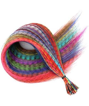 Synthetic Feather Hair Extensions Kit 16 Inch 20 Pcs Mixed Colors Straight Hair Extensions - Bonus 50 Pcs Silicone Lined Micro Rings & Crochet Hook - Buy Online on GoSupps.com