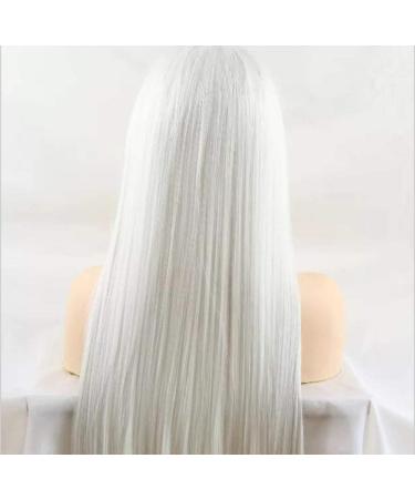 BGHJUE African Wig - Long White Straight Synthetic Lace Front Wig for Black Women | Soft Heat Resistant Hair - Buy Online on GoSupps.com