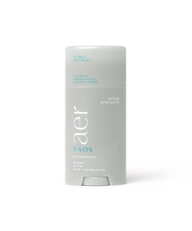 Taos Aer Extra Strength Deodorant Natural Aluminum-Free Deodorant - Citrus Vetivert - Full Size 1.76 oz