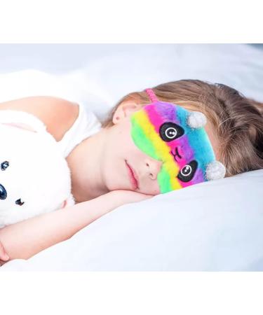2 Pack Cute Animal Sleep Masks for Girls - Panda and Cat Design - Soft Plush Blindfold for Women - Perfect for Travel, Nap, and Night Sleeping - Buy Online on GoSupps.com