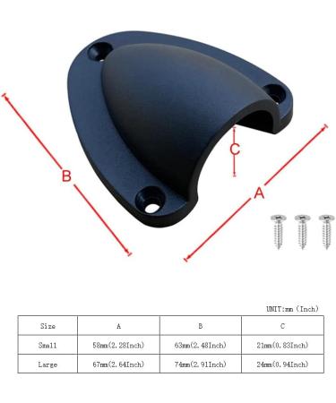 Berfi Life Marine Wire Cable Vent Cover - Black Small Clam Shell Vent for Boat/Yacht - 1 Piece with 3 Screws - Buy Online on GoSupps.com