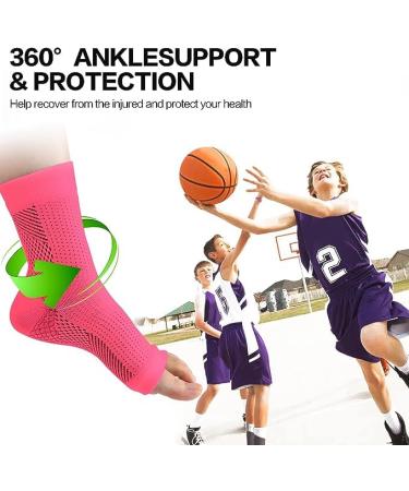 4 Pairs Compression Ankle Socks for Men & Women - Plantar Fasciitis & Arthritis Relief - Pink Size 38-42 - Buy Online on GoSupps.com