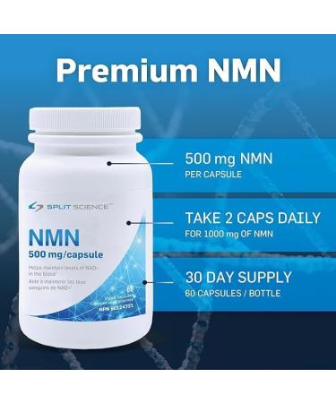 MAXIMUM EFFECTIVENESS Split Science Resveratrol + NMN Bundle | 500mg Resveratrol and 500mg NMN | Enhanced Longevity with improved Cellular Function Metabolism | 120 Easy-to-swallow Capsules | Vegan Non-GMO - Buy Online on GoSupps.com