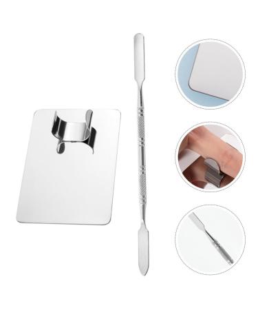 FOMIYES Stainless Steel Makeup Mixing Palette & Spatula - Ideal for Eye Shadow Nail Art & Pigment Blending - Buy Online on GoSupps.com