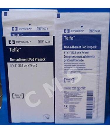 Covidien 1238 Telfa Non-Adherent Pads Prepack 8 x 3 (50-Pack) - Medical Grade Wound Dressing for Better Healing - Buy Online on GoSupps.com