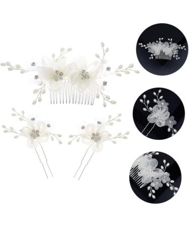 minkissy 1 Set Comb Plate Hairpin Leaf Bride Hair Comb Flower Hair Fork Rhinestone Hair Clips Bridal Hair Sticks Flower Hair Comb Floral Side Hair Comb Bridal Hair Pin Brooch Wedding Fabric - Buy Online on GoSupps.com