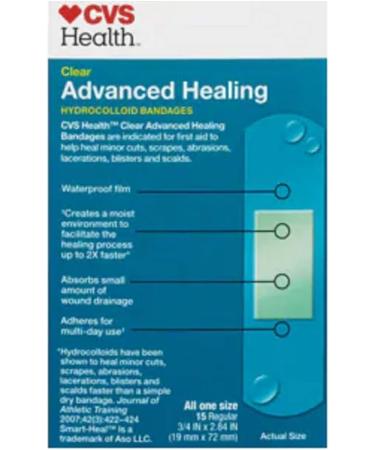 CVS Health Advanced Healing Hydrocolloid Bandages - Clear | International Shipping Available - Buy Online on GoSupps.com