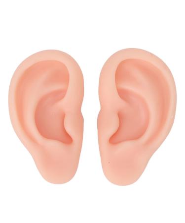 Silicone ear model  flexible left and right model for ear piercing  silicone body parts  silicone ear mould (light skin colour)