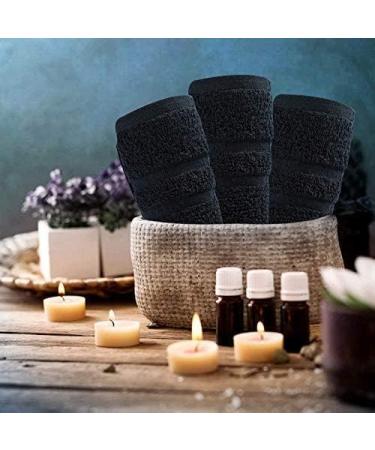 Corporate Hills CH 100% Ring Spun Cotton Salon Towel Pack of 24 Black 16 x 28 - Ultra Soft & Highly Absorbent | Perfect for Gym, Salon, Spa & Home Care - Buy Online on GoSupps.com