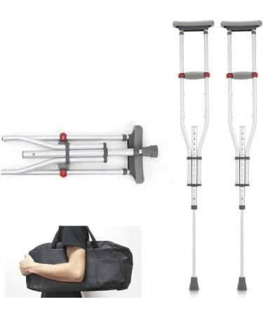 GagalU Crutches for Adults Underarm Crutches for Adjustable Crutch Collapsible Armpit Elderly Handicapped Non Slip Telescopic Walking Stick Walker - A Pair for Adults and Teenag - Buy Online on GoSupps.com