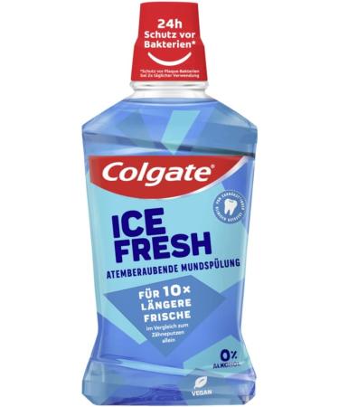 Colgate Mouthwash Ice Fresh 500 ml | Antibacterial Oral Care Without Alcohol | Immediate & Persistent Freshness | Optimal Protection - Buy Online on GoSupps.com