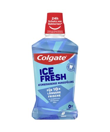 Colgate mouthwash Ice Fresh 500 ml- for immediate & persistent freshness- antibacterial oral and tooth cleaning without alcohol ** for optimal protection