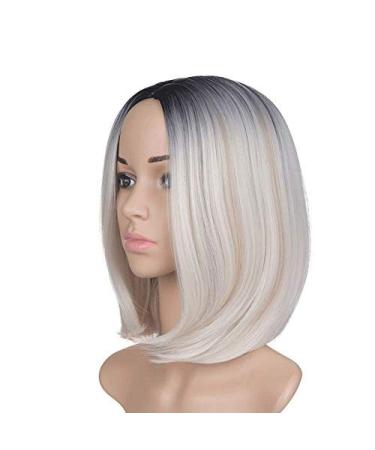 14 Inch Black Bob Wig for Women - Short Straight Synthetic Hair | BGHJUE - Buy Online on GoSupps.com