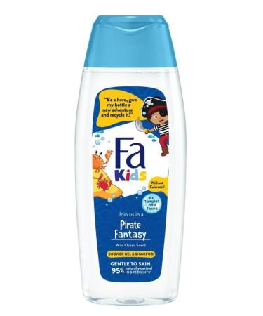 FA Kids Pack of 6 bottles of Pirate Fantasy boy wash gel and shampoo 250 ml