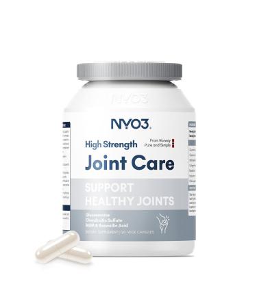 NYO3 Glucosamine 1500mg with Chondroitin MSM 120 Capsules Collagen Peptide | Joint Support Supplement, 30 Day Supply Joint Health