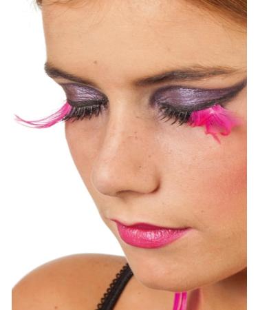 Buy Neon Pink & Black/White Long Feather Artificial Eyelashes International Shipping Available | Stunning Lash Enhancements - Buy Online on GoSupps.com