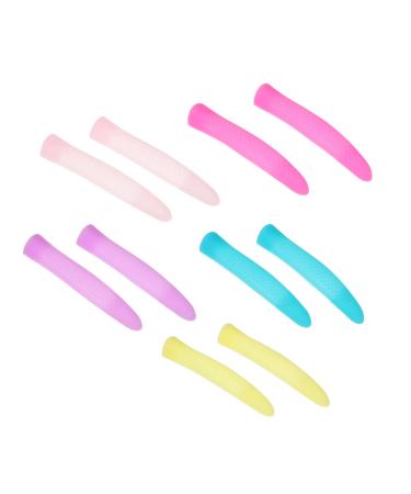Beavorty 5 Pairs Cuticle Nipper Handle Sleeve Cuticle Trimmer Nipper Cover Nail Silicone Handle Cuticle Scissor Handle Sleeve Cuticle Handle Cover Silica Gel Non-Slip Anti-Fall Cover