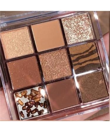 PICKX 9 Colors Glitter Eyeshadow Makeup Palette Matte High Pigmented Colorful Creamy Texture Eye Shadow Powder Natural Waterproof Long Lasting Eyeshadow Powder Cosmetics (brown)